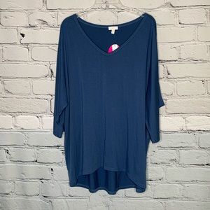 Charming Charlie Blue Blouse-  1X